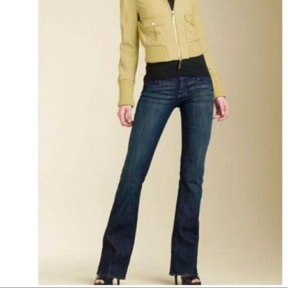 Rock & Republic Skinny Boot Cut Jeans Distressed Faded Dark Denim 27 - Picture 1 of 11